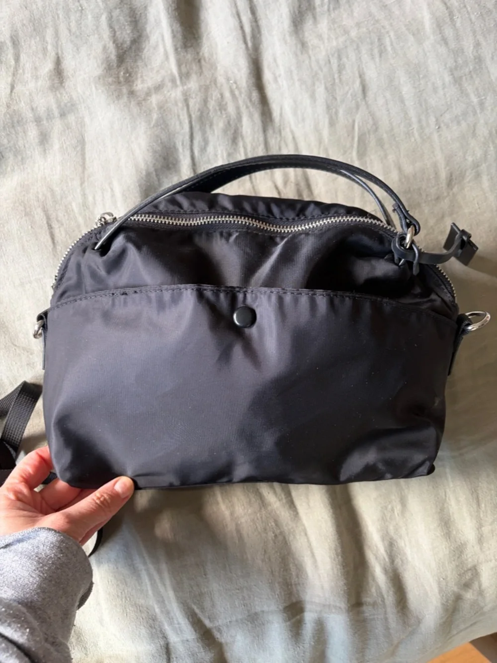 Velvet by Graham & Spencer Black Nylon Crossbody Messenger Bag - Picture 4 of 5